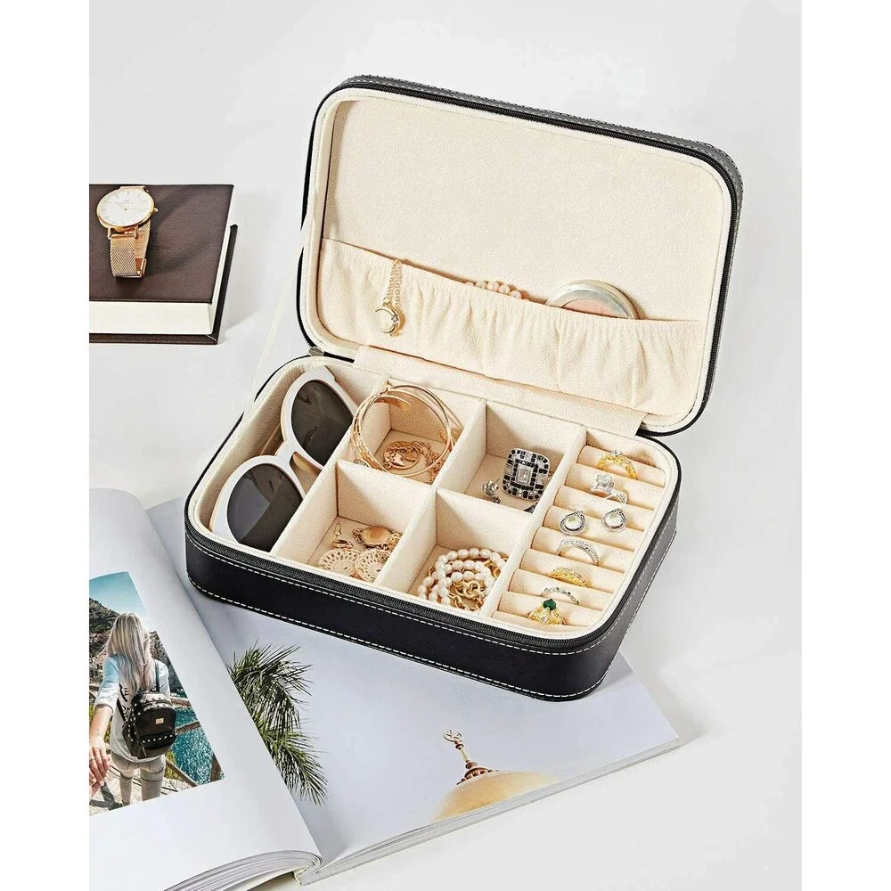 Jewelry Box for Women, Leather Jewelry Storage Box Necklace Organizer & Earring